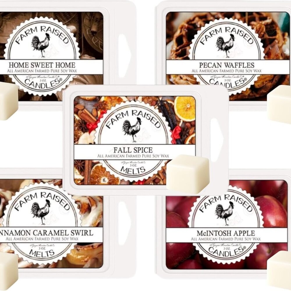 Fall Wax Melts Variety 1 LB Bundle 5 Packs, 16 oz – Hand-Poured Soy Wax Cubes –